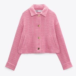 SOLD NWT Zara Pink Tweed Jacket (XS)
